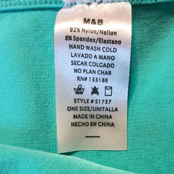 M&B Turquoise Bodycon Short Tank Dress Spandex Stretch Beach Tube Dress Size OS - Picture 5 of 5